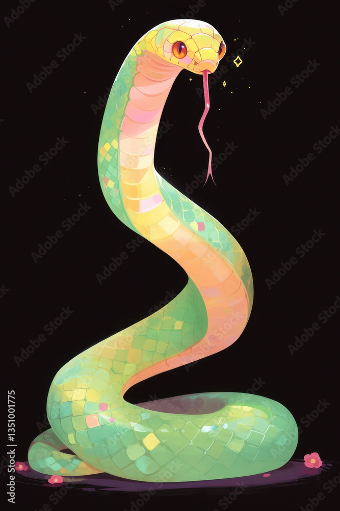 Fototapeta premium Mystical Pixelated Snake