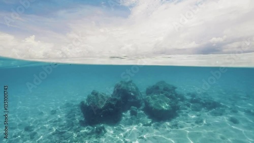 Snorkeling point of view in Tropical Maldives water