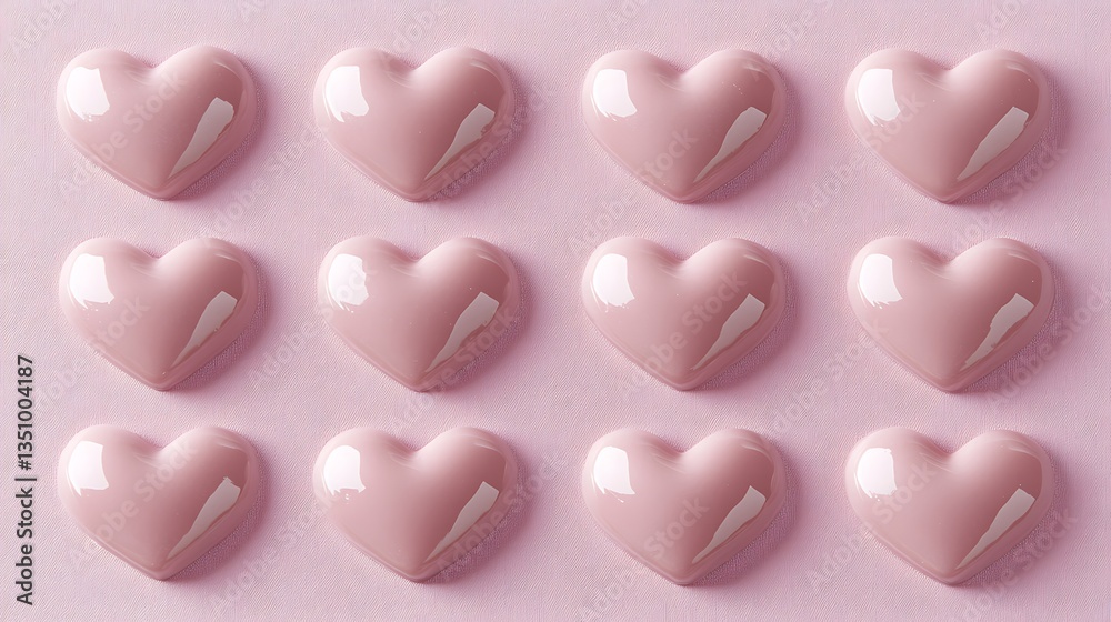 Fototapeta premium Pink hearts pattern background.