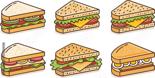 Sandwich vector design in white background vector design, Sandwich Logo and icon design