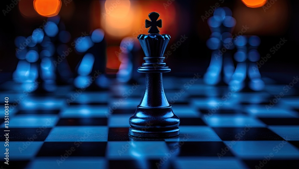Chess queen facing opponents Chess queen facing opponents