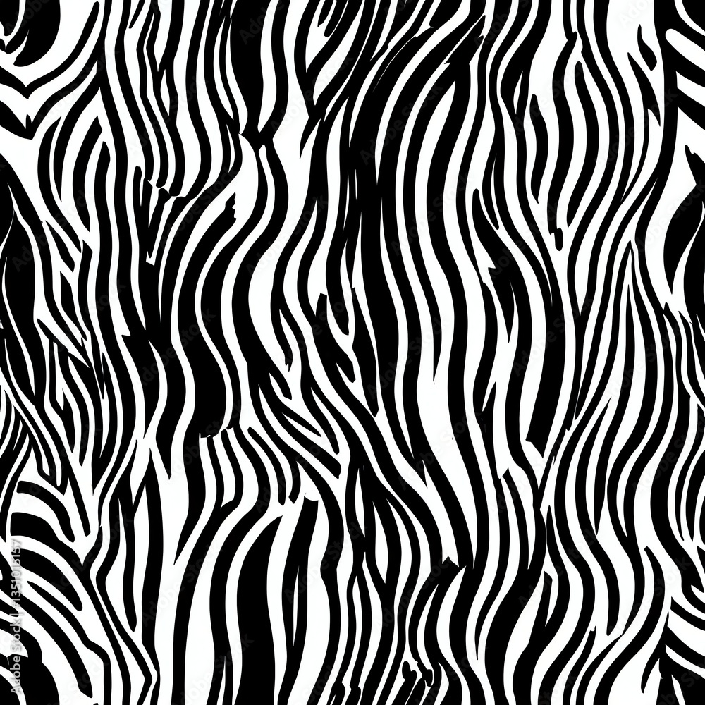 Abstract Zebra Stripes Pattern: Black and White Animal Print Design Abstract Zebra Stripes Pattern: Black and White Animal Print Design
