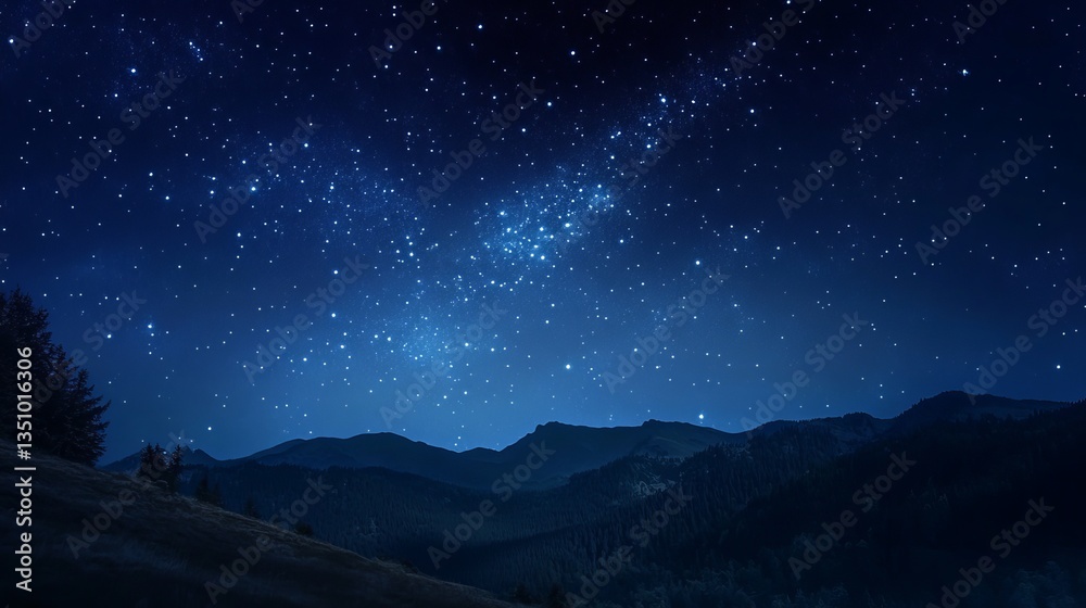 Naklejka premium Night sky with stars in the galaxy