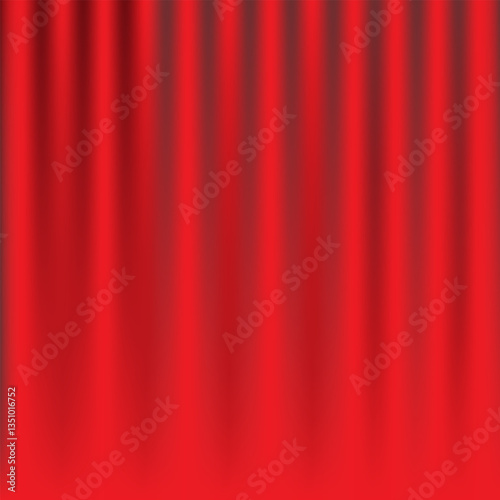 Red velvet curtain background with a smooth fabric texture, perfect for theater and stage backdrops