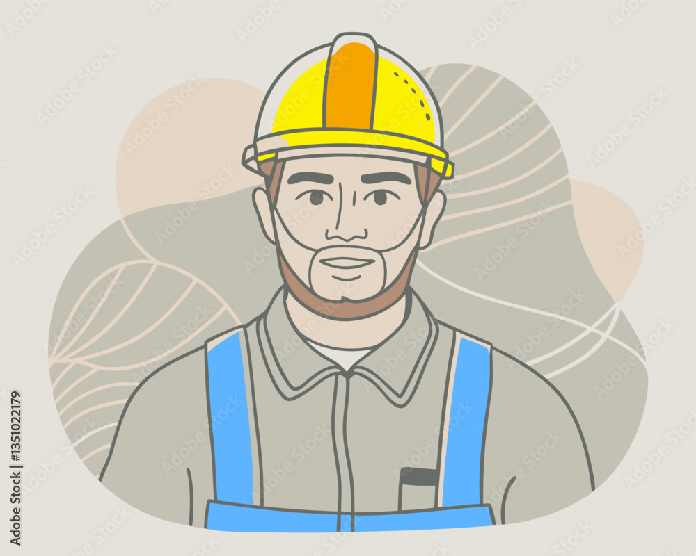 Vector illustration of a worker, builder in special uniform Vector illustration of a worker, builder in special uniform