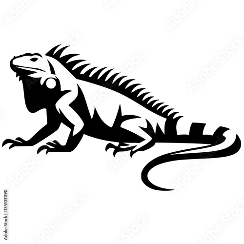 Silhouette of an iguana