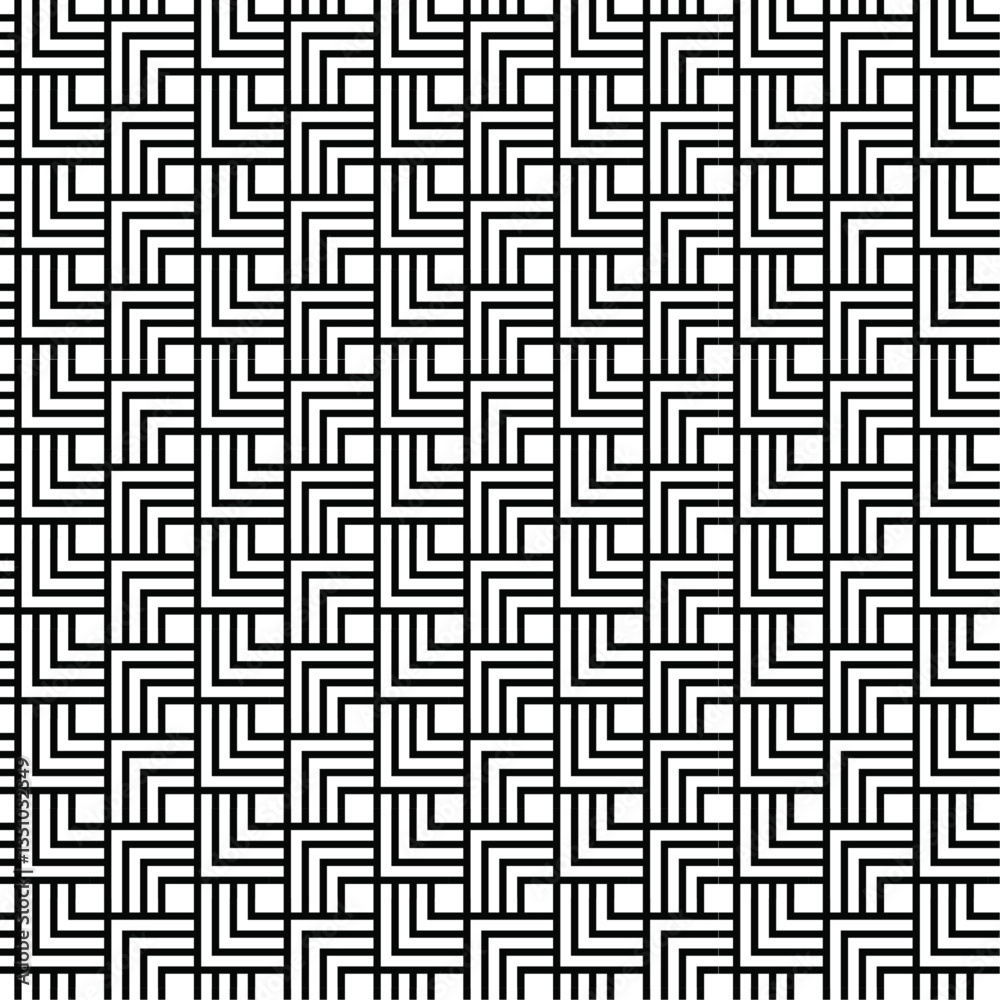 Black and White Interlocking L-Shape Geometric Pattern Black and White Interlocking L-Shape Geometric Pattern