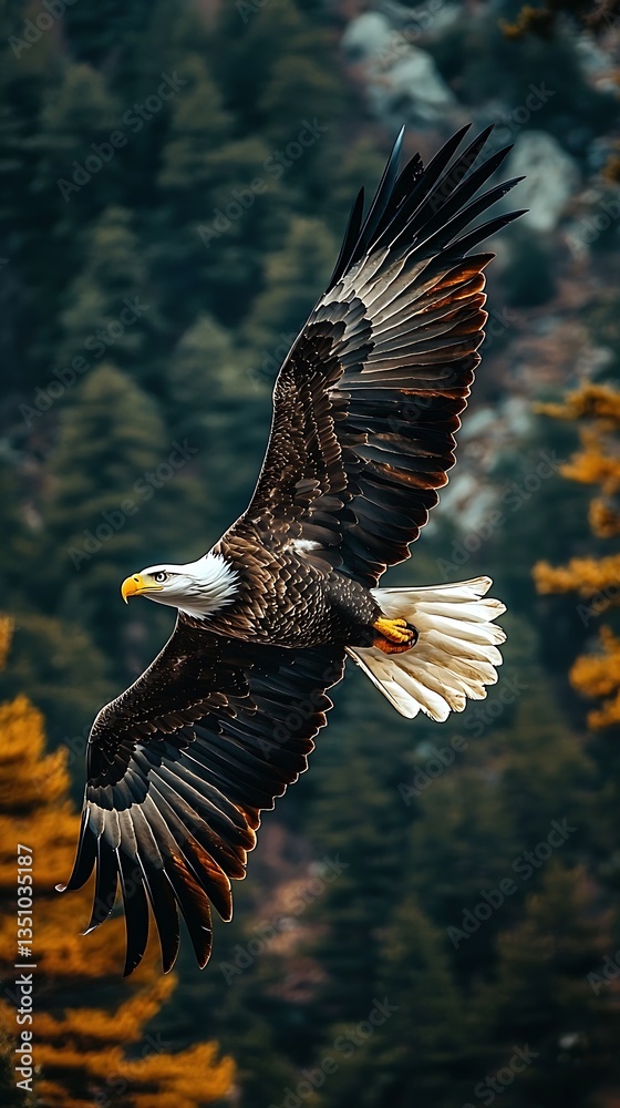Fototapeta premium Majestic Eagle in Flight Wildlife Photography