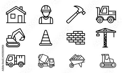 Construction Icon Set - Collection of Building & Construction Symbols