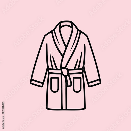 "Minimalist Bathrobe Vector Illustration – Stylish and Comfortable Robe Line Art for Relaxation, Spa, and Home Comfort"

