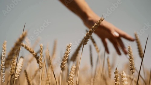 Inspecting the golden wheat fields