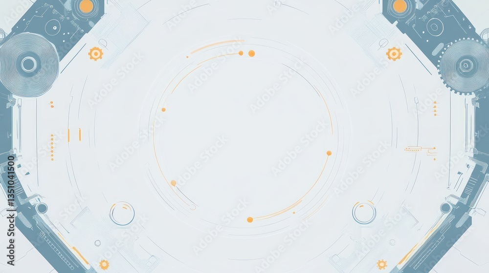 Obraz premium Futuristic technology background with circular design elements