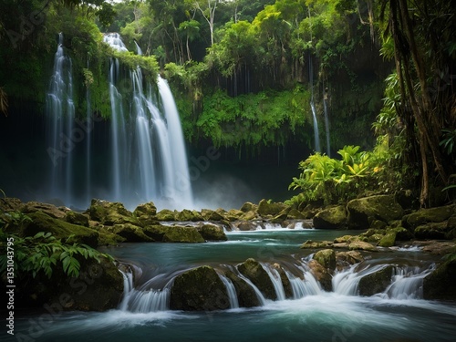 The Stunning Cataratas del Limón: A Tropical Gem on the Samaná Peninsula, Where Emerald Waters Tumble Over Cliffs Surrounded by Dense Rainforest, Creating a Breathtaking Oasis