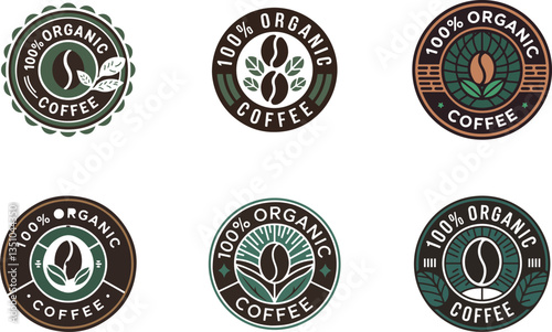 Organic Coffee Badge Vector Graphic Design