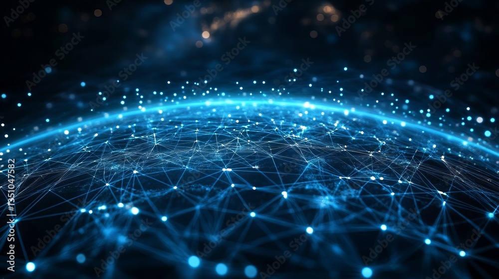 Global Network Connection Futuristic Earth with Illuminated Nodes and Lines Global Network Connection Futuristic Earth with Illuminated Nodes and Lines