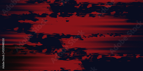Wallpaper Mural Red halftone dots pattern, blue gradient grunge texture background. Luxury and modern pop art comic style vector illustration. Torontodigital.ca