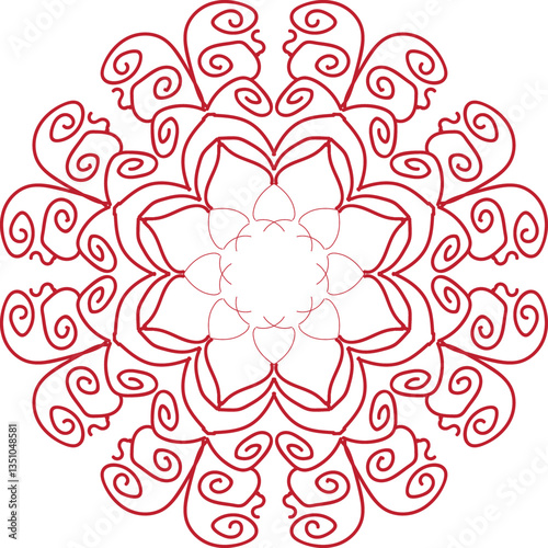 Circular pattern in the form of a mandala. Henna tatoo mandala. Mehndi style. Decorative pattern in oriental style. Coloring book cover