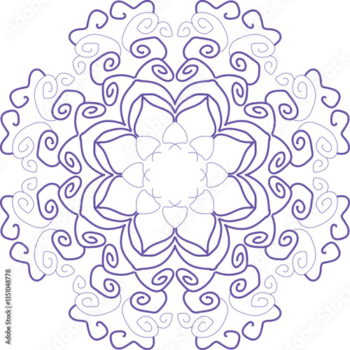 Circular pattern in the form of a mandala. Henna tatoo mandala. Mehndi style. Decorative pattern in oriental style. Coloring book cover