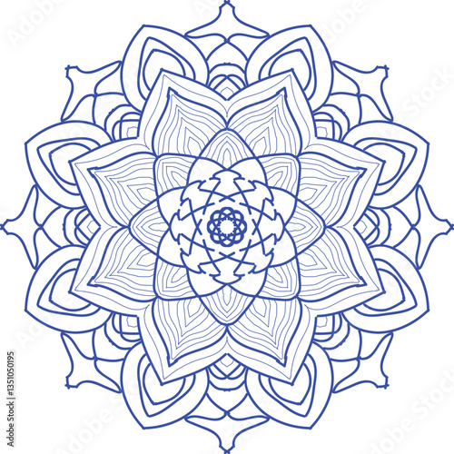 Circular pattern in the form of a mandala. Henna tatoo mandala. Mehndi style. Decorative pattern in oriental style. Coloring book cover