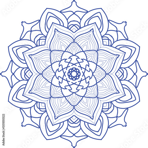 Circular pattern in the form of a mandala. Henna tatoo mandala. Mehndi style. Decorative pattern in oriental style. Coloring book cover