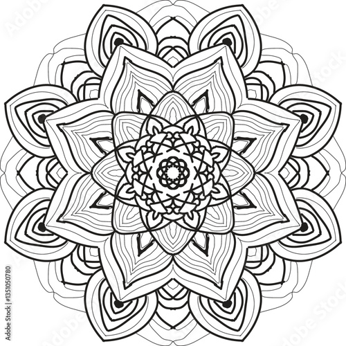 Circular pattern in the form of a mandala. Henna tatoo mandala. Mehndi style. Decorative pattern in oriental style. Coloring book cover