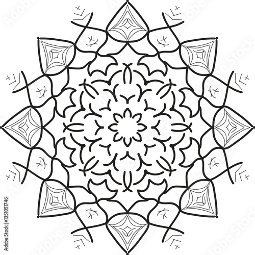 Circular pattern in the form of a mandala. Henna tatoo mandala. Mehndi style. Decorative pattern in oriental style. Coloring book cover
