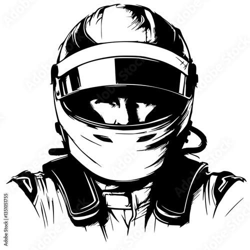 Silhouette portrait of a formula racer