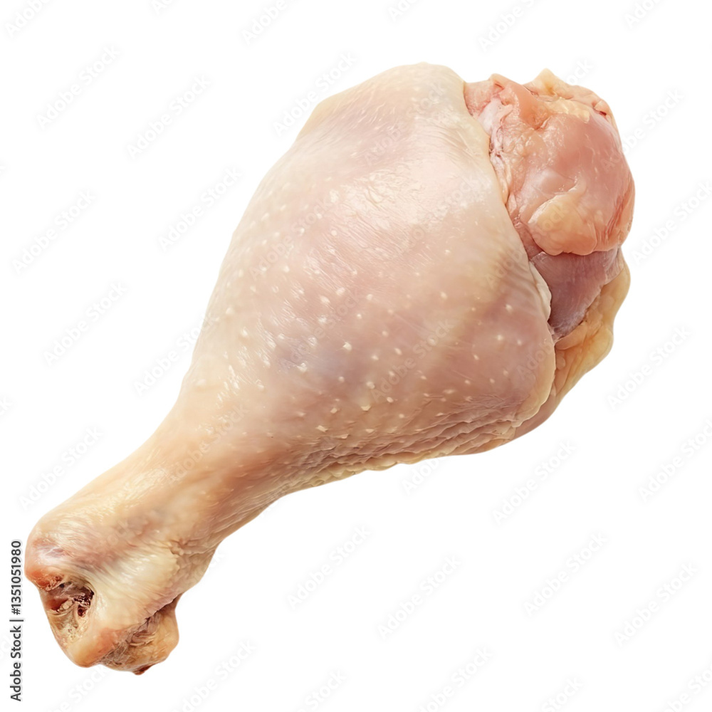 Raw chicken leg or drumstick Isolated on a transparent background Raw chicken leg or drumstick Isolated on a transparent background