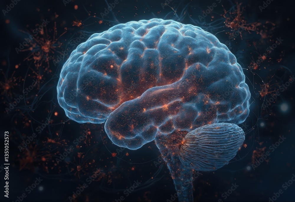 Obraz premium Human Brain Anatomy and Function