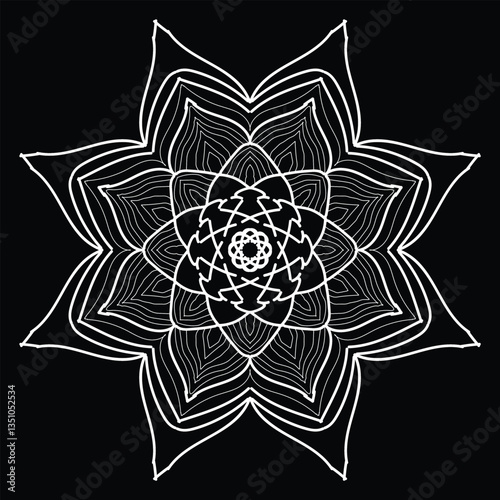 Circular pattern in the form of a mandala. Henna tatoo mandala. Mehndi style. Decorative pattern in oriental style. Coloring book cover