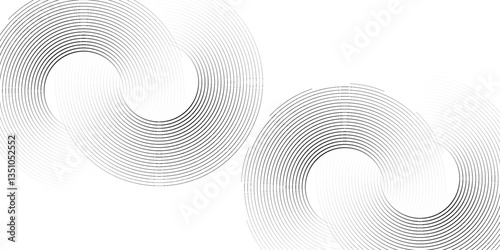 Abstract white glowing geometric lines on grey background. Modern shiny blue circle lines pattern. Futuristic technology concept. Suit for cover, poster. eps 10