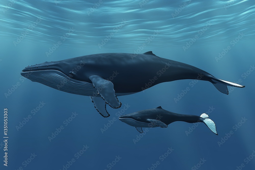 Obraz premium A breathtaking moment of a humpback whale