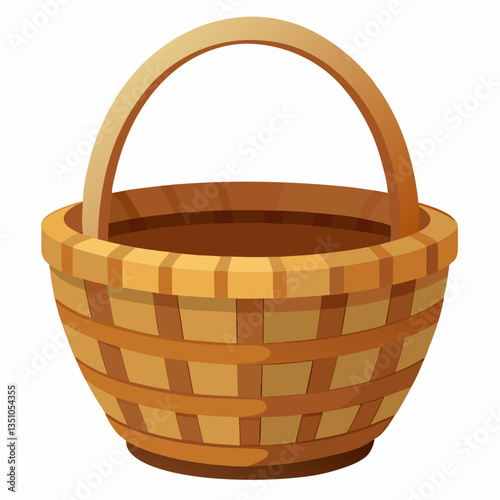 handwoven rattan basket with sturdy handles