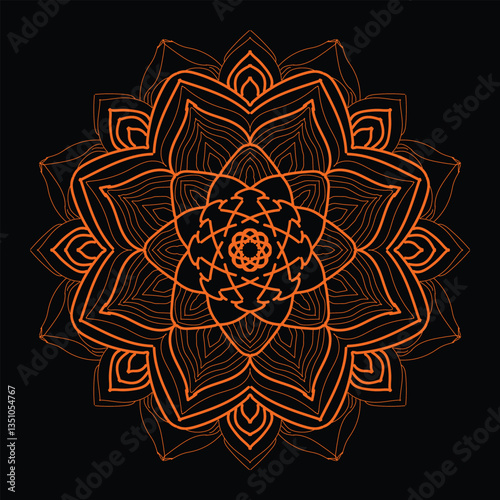 Circular pattern in the form of a mandala. Henna tatoo mandala. Mehndi style. Decorative pattern in oriental style. Coloring book cover