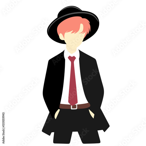 Obraz na płótnie korean man in suit vector illustration