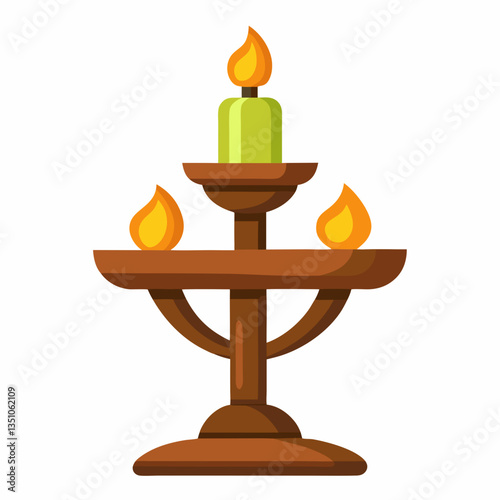 handcrafted wooden candle holder with rustic charm