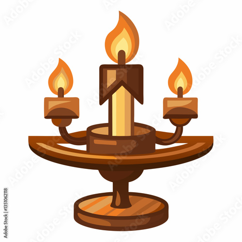 handcrafted wooden candle holder with rustic charm