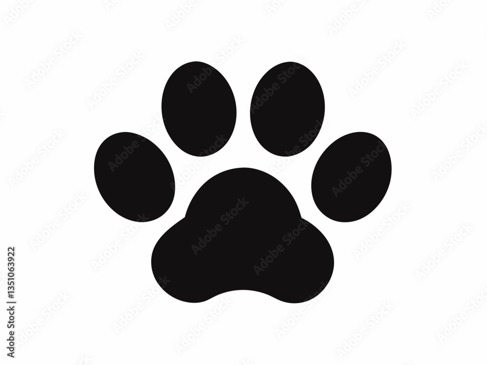 Paw icon. Cat or dog paw icon silhouette vector illustration Paw icon. Cat or dog paw icon silhouette vector illustration