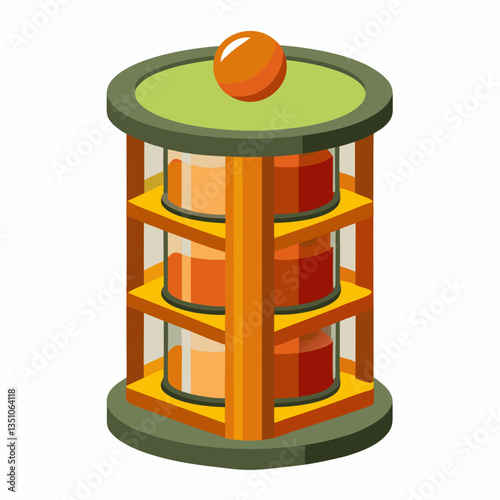 compact spice rack with rotating feature 