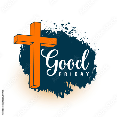 good friday grungy texture background with 3d cross design