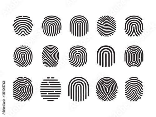 fingerprint vector icon Signature concept for password encryption. to protect information