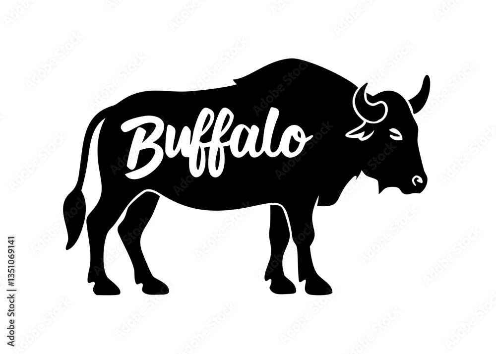 Obraz premium Silhouette of a Buffalo with