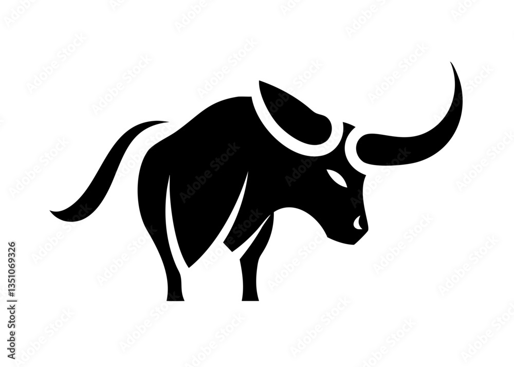 Obraz premium Silhouette of a Buffalo with 