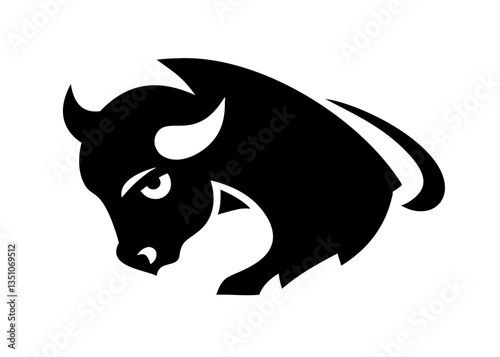 Silhouette of a Buffalo with "Buffalo" Text Overlay , A bold, black silhouette of a buffalo, with the word "Buffalo" stylized and overlaid on the image.