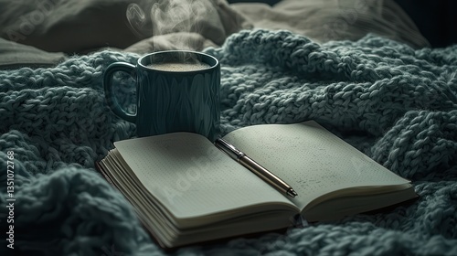 Cozy Morning Hot Drink Notebook and Knit Blanket
