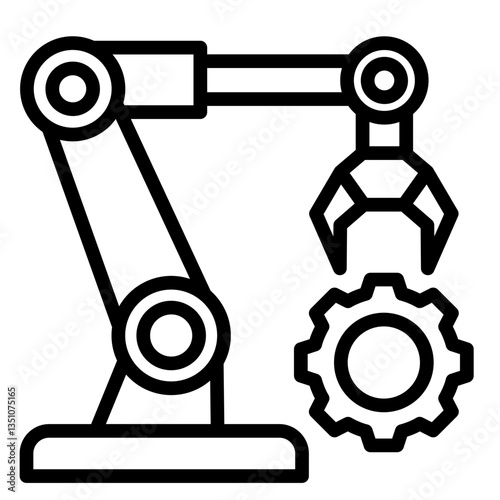 Robotic Arm  Icon Element For Design	