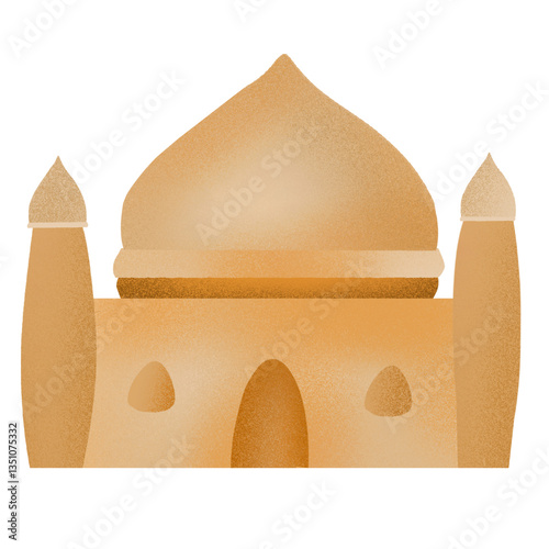 mosque, hand drawn illustration.