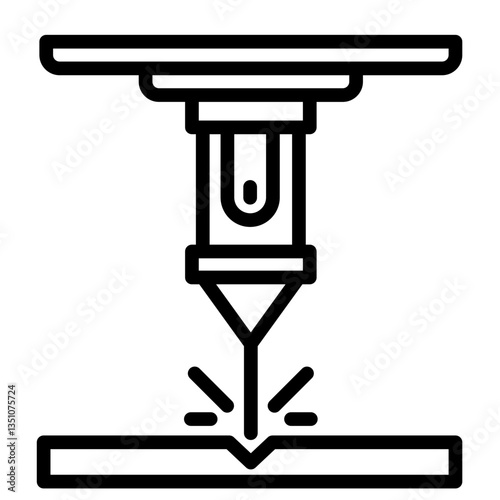Metal Cutting Machine  Icon Element For Design	