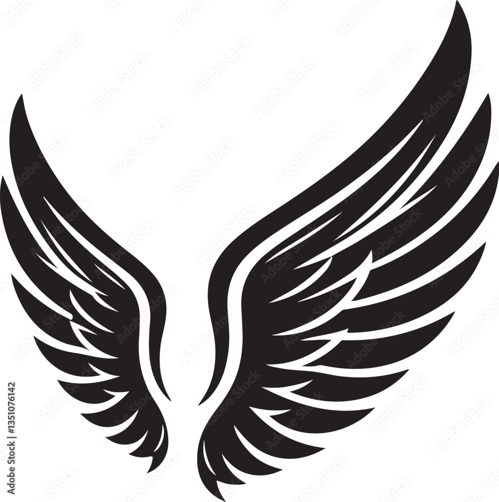 Fototapeta premium Wing Silhouette Vector Illustration