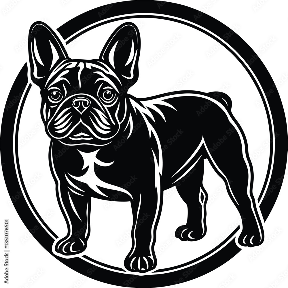 Fototapeta premium French bulldog minimalist and simple silhouette vector image (16).eps